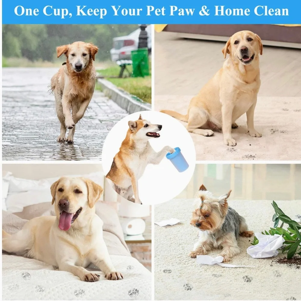 New Dog Paw Cleaner Washer Cup Portable Silicone Pet Cleaning Brush Feet Paw